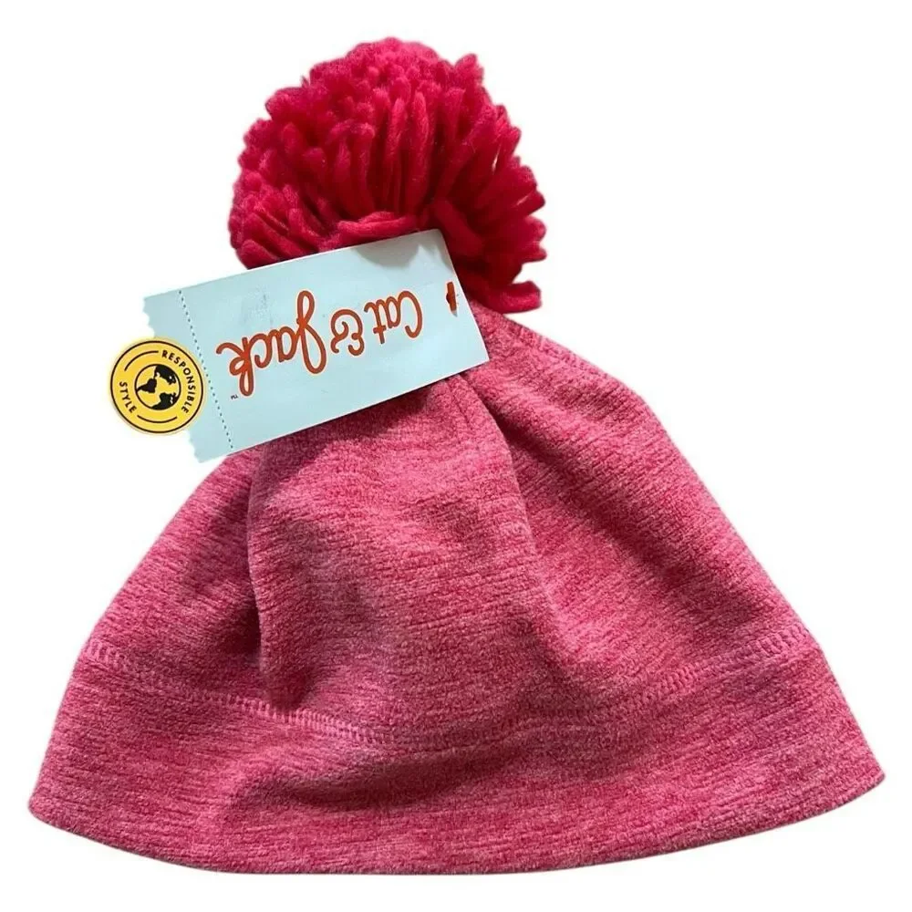 NEW Cat & Jack Baby Girls' Fleece Pink Beanie 12-24M